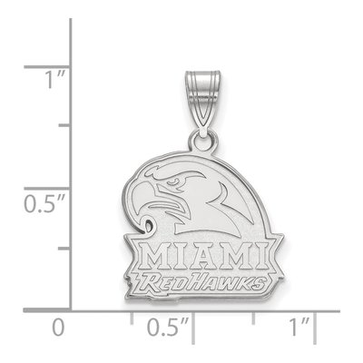 Miami University 10K White Gold Medium Redhawks Pendant – view 2