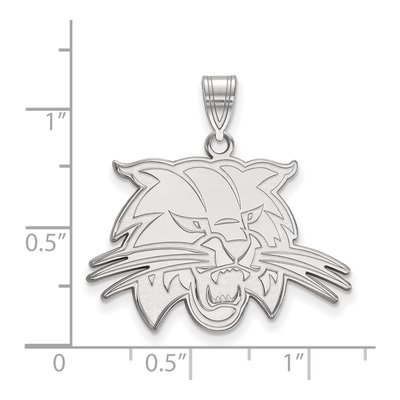 Ohio University 10K White Gold Bobcat Large Pendant – view 2