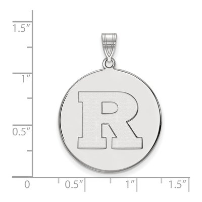 Rutgers University 10K White Gold Extra Large Disc Letter R Pendant – view 2