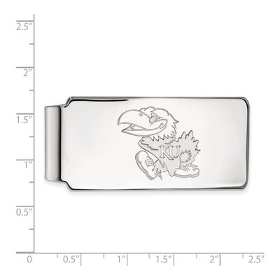 10K White Gold Logoart University Of Kansas Jayhawk Money Clip – view 2