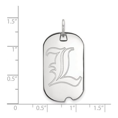 University of Louisville 10K White Gold Small Dog Tag Letter L Pendant – view 2