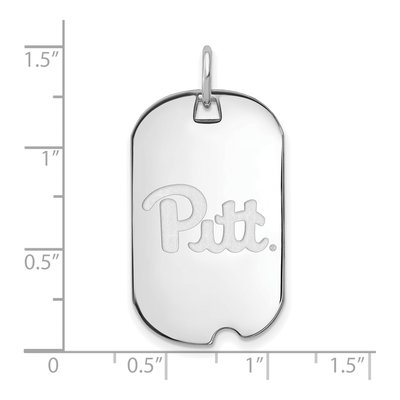 University of Pittsburgh 10K White Gold Small Pitt Panthers Dog Tag Pendant – view 2