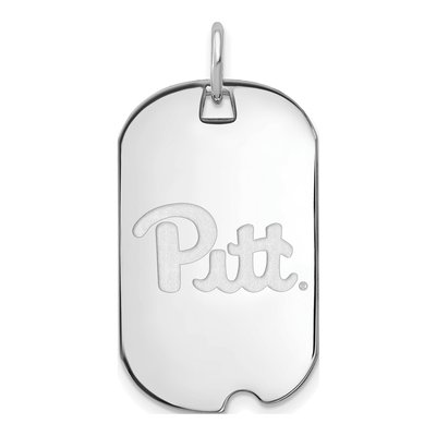 University of Pittsburgh 10K White Gold Small Pitt Panthers Dog Tag Pendant