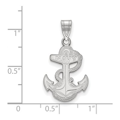 United States Naval Academy 10K White Gold Us Anchor Large Pendant – view 2