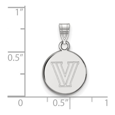 Villanova University 10K White Gold Small Disc Letter V Pendant – view 2