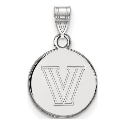 Villanova University 10K White Gold Small Disc Letter V Pendant