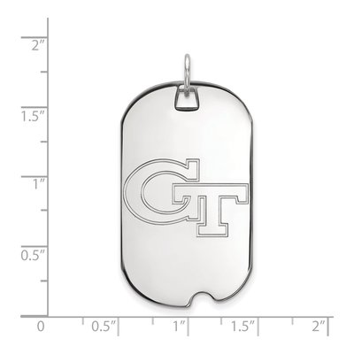 Georgia Institute of Technology 10K White Gold G-T Large Dog Tag Pendant – view 2