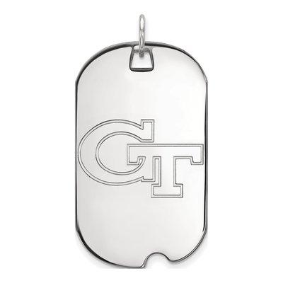Georgia Institute of Technology 10K White Gold G-T Large Dog Tag Pendant