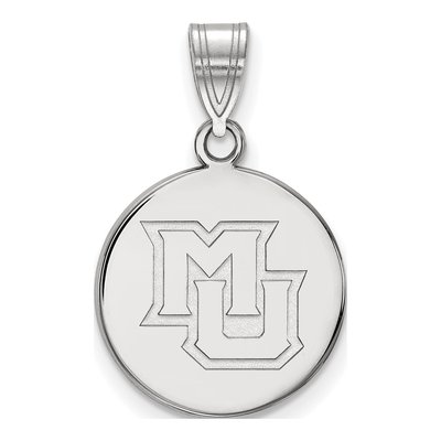 Marquette University 10K White Gold M-U Medium Disc Pendant