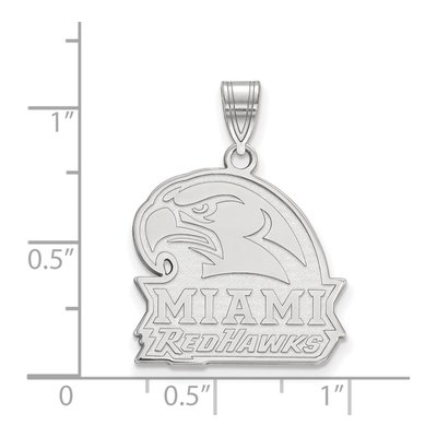 Miami University 10K White Gold Ohio Redhawks Large Pendant – view 2