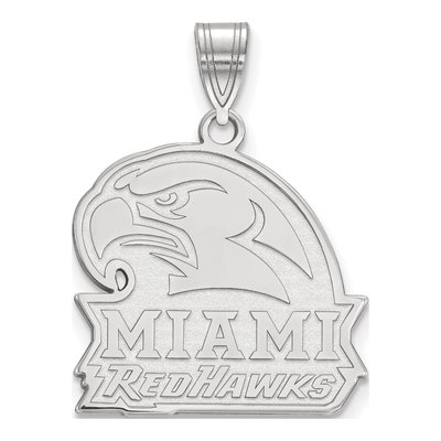 Miami University 10K White Gold Ohio Redhawks Large Pendant
