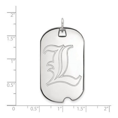 University of Louisville 10K White Gold Large Dog Tag Letter L Pendant – view 2