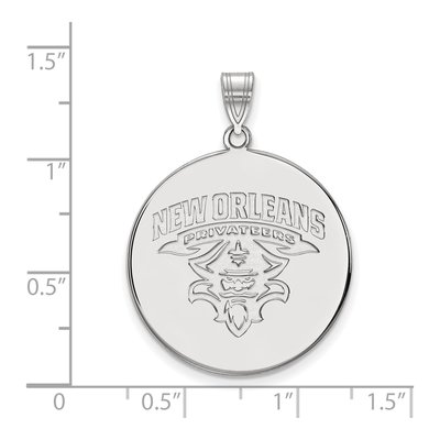 University of New Orleans 10K White Gold Extra Large Disc Pendant – view 2