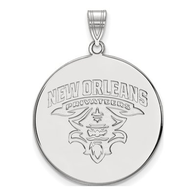 University of New Orleans 10K White Gold Extra Large Disc Pendant