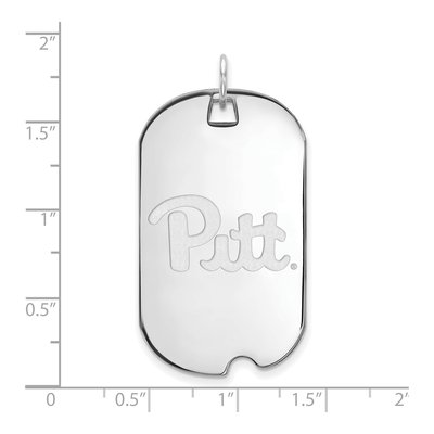 University of Pittsburgh 10K White Gold Large Dog Tag Pendant – view 2