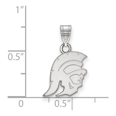 University of Southern California 10K White Gold Trojan Small Pendant – view 2
