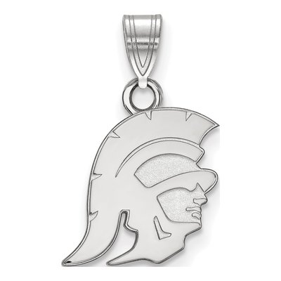 University of Southern California 10K White Gold Trojan Small Pendant
