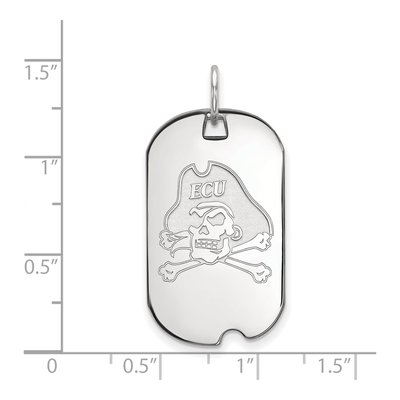 East Carolina University 10K White Gold Pirate Small Dog Tag Pendant – view 2