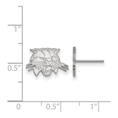 Ohio University 10K White Gold Bobcat Extra Small Stud Earrings – view 2