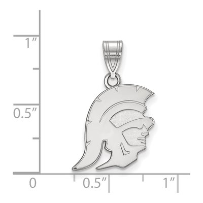 University of Southern California 10K White Gold Trojan Medium Pendant – view 2