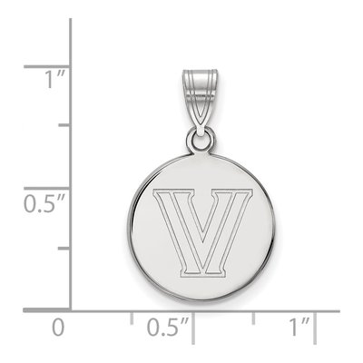 Villanova University 10K White Gold Medium Disc Letter V Pendant – view 2