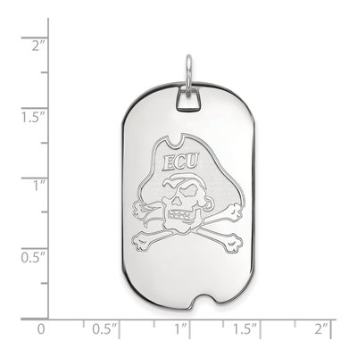 East Carolina University 10K White Gold Pirate Large Dog Tag Pendant – view 2