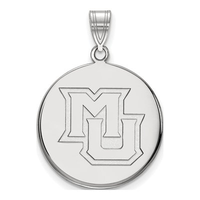 Marquette University 10K White Gold M-U Large Disc Pendant