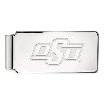 10K White Gold Logoart Oklahoma State University O-S-U Money Clip
