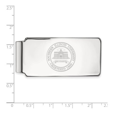10K White Gold Logoart Southern Illinois University Crest Money Clip – view 2