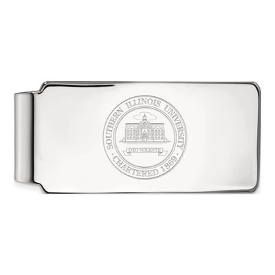 10K White Gold Logoart Southern Illinois University Crest Money Clip