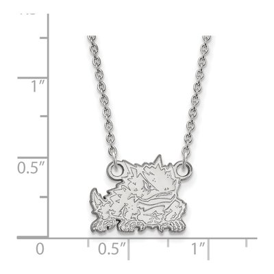 Texas Christian University 10K White Gold Horned Frog Small Necklace – view 2