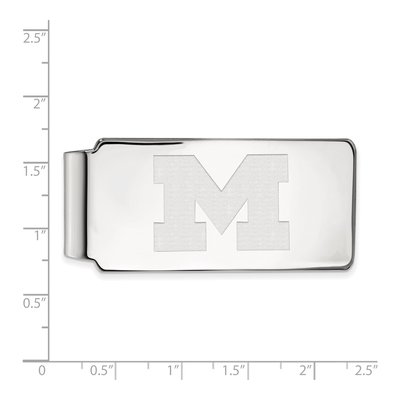 10K White Gold Logoart University Of Michigan Letter M Money Clip – view 2