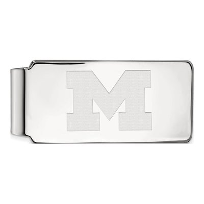 10K White Gold Logoart University Of Michigan Letter M Money Clip