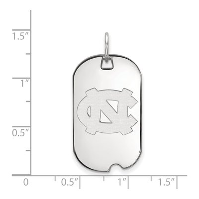 University of North Carolina 10K White Gold N-C Small Dog Tag Pendant – view 2