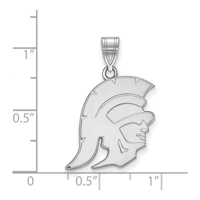 University of Southern California 10K White Gold Trojan Large Pendant – view 2