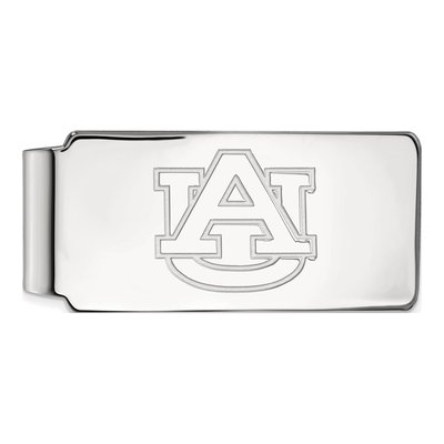 10K White Gold Logoart Auburn University Money Clip