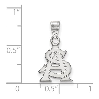 Arizona State University 10K White Gold A-S Small Pendant – view 2