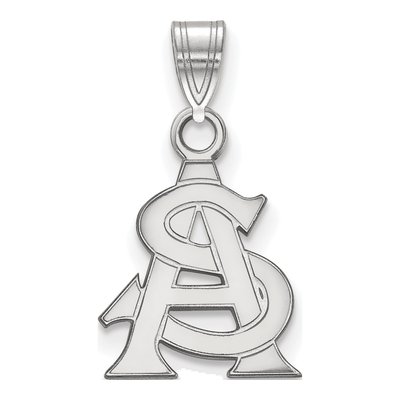 Arizona State University 10K White Gold A-S Small Pendant