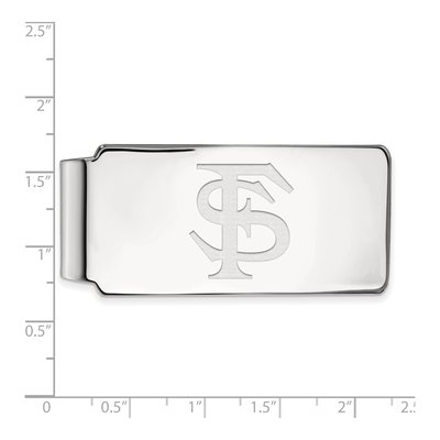 10K White Gold Logoart Florida State University F-S Money Clip – view 2