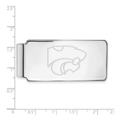 10K White Gold Logoart Kansas State University Wildcat Money Clip – view 2