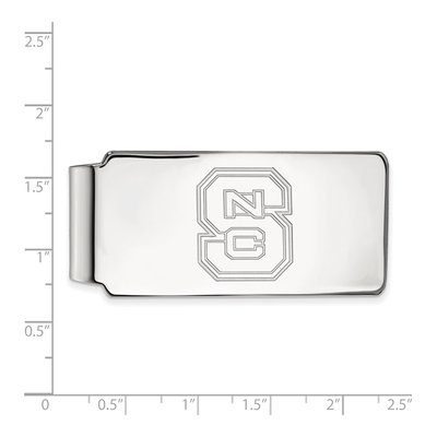 10K White Gold Logoart North Carolina State University N-C-S Money Clip – view 2
