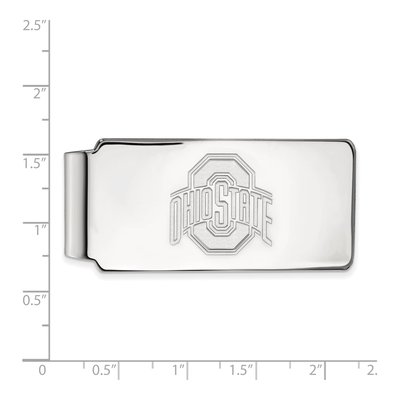 10K White Gold Logoart The Ohio State University Money Clip – view 2