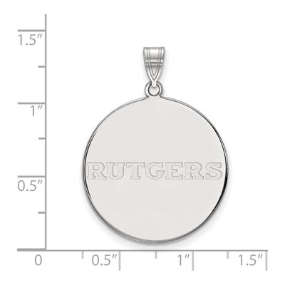Rutgers University 10K White Gold Extra Large Disc Pendant – view 2