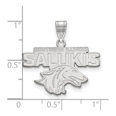 Southern Illinois University 10K White Gold Salukis Medium Pendant – view 2