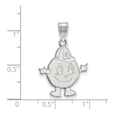 Syracuse University 10K White Gold Mascot Large Pendant – view 2