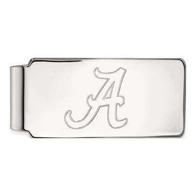 10K White Gold Logoart University Of Alabama Money Clip