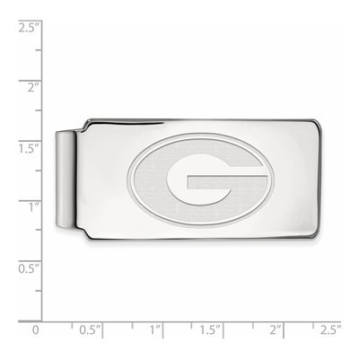 10K White Gold Logoart University Of Georgia Letter G Money Clip – view 2