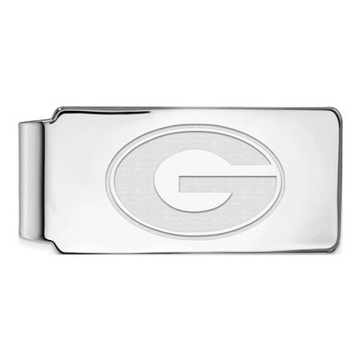 10K White Gold Logoart University Of Georgia Letter G Money Clip