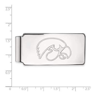 10K White Gold Logoart University Of Iowa Hawk Money Clip – view 2