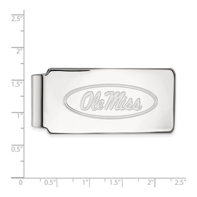 10K White Gold Logoart University Of Mississippi Ole Miss Money Clip – view 2